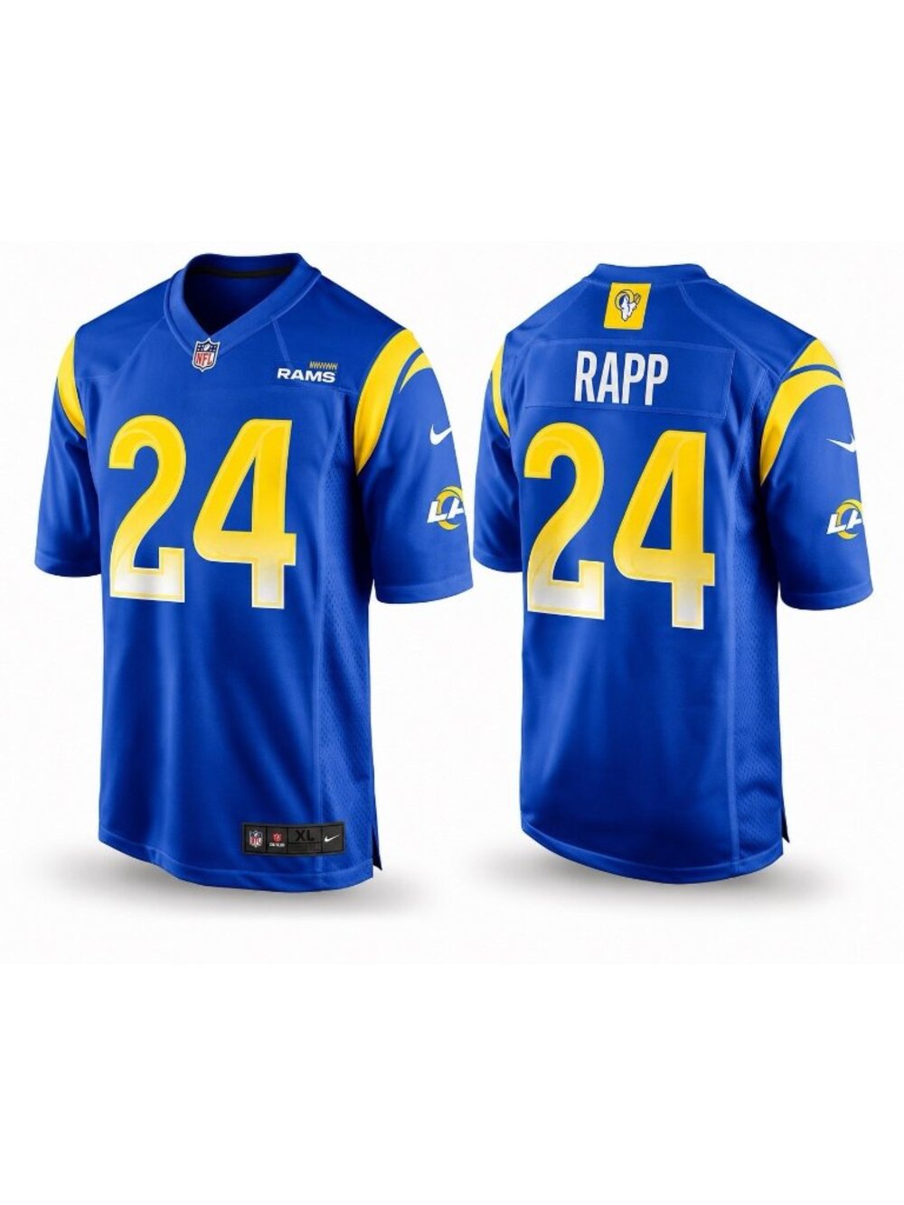 Nike Taylor Rapp #24 Los Angeles Rams On Field NFL Jersey Men’s XL Blue